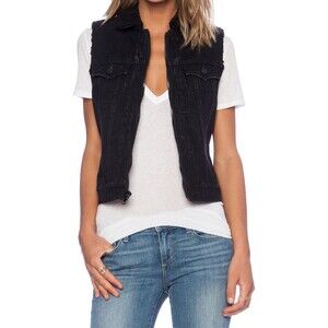 New NWT 228 Womens True Religion Jeans Designer L Black Vest Sherpa Lined Jacket
